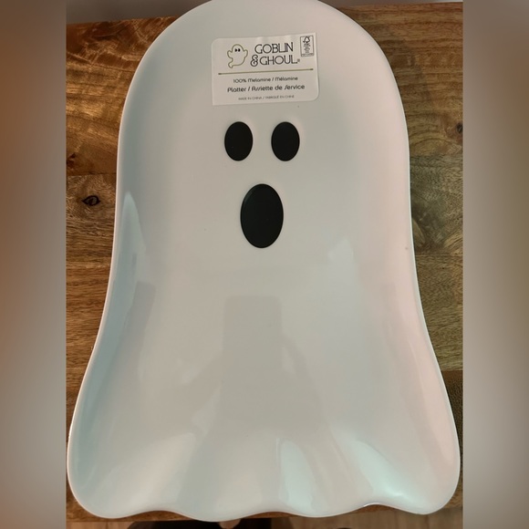 Halloween Goblin & Ghoul Ghost Appetizer  Melamine Plates With Ghost Platter - Picture 4 of 4